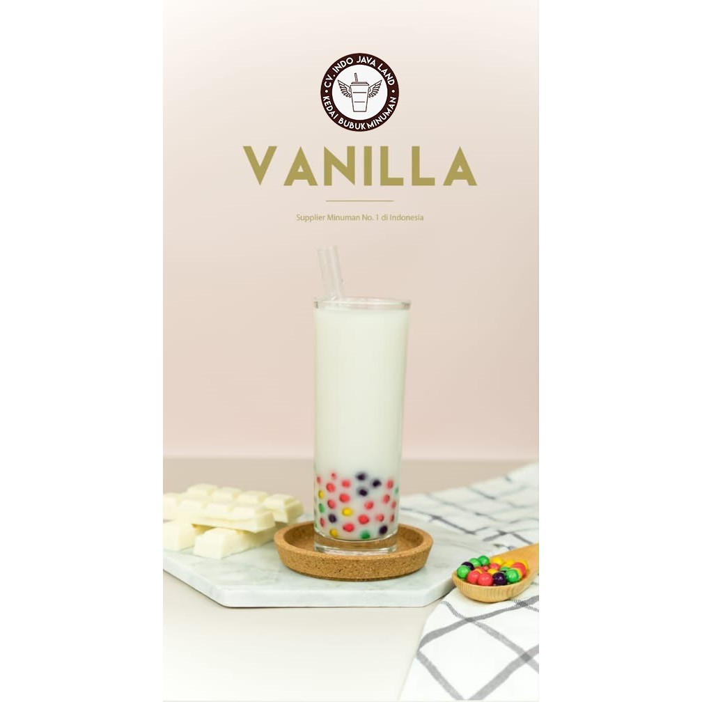 Javaland Bubuk Minuman Rasa Vanilla 1Kg - Regular Plain | Bubble Powder Drink Boba