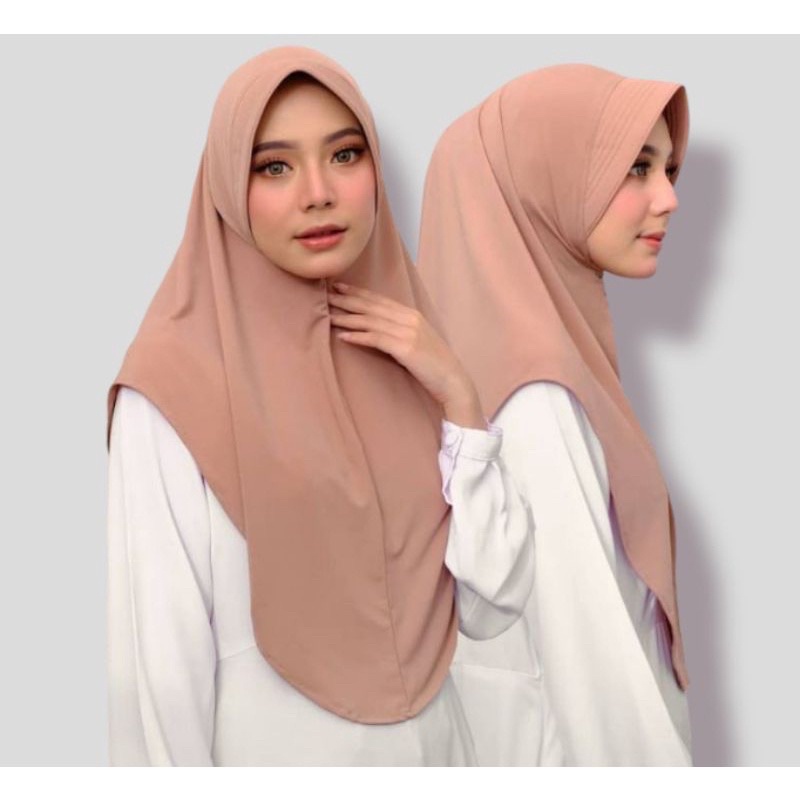 HIJAB PED PINGUIN BAHAN JERSEY MENUTUP DADA UKURAN L / JILBAB BERGO MURAH / BERGO JERSEY