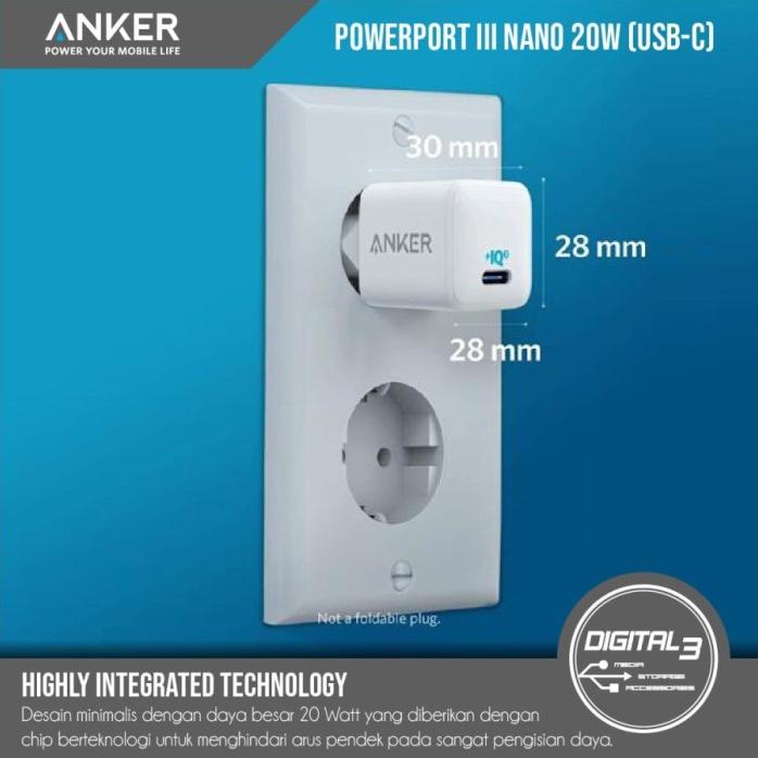 anker powerport iii nano pd power delivery 20watt 20w power iq 3.0 wt01