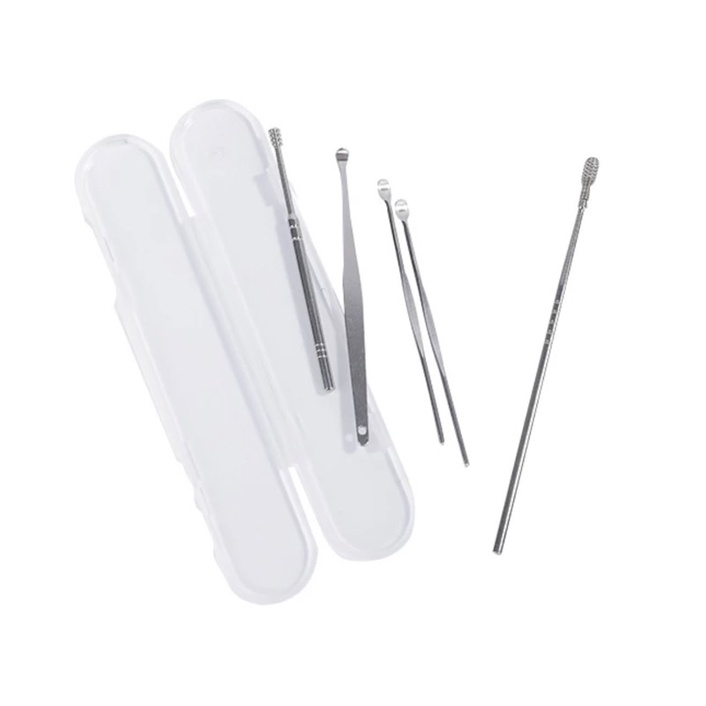 AZAHRA Alat korek kuping telinga pembersih kotoran Ear wax Stainless steel Besi earwax