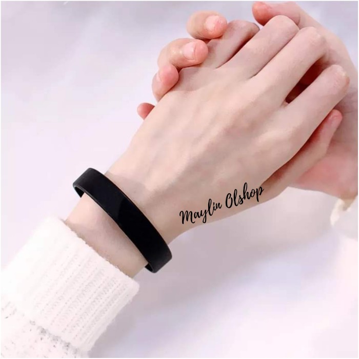 MURAH Gelang Karet Hitam Polos - Gelang Fashion Pria - Hitam Polos/FULLBLACK