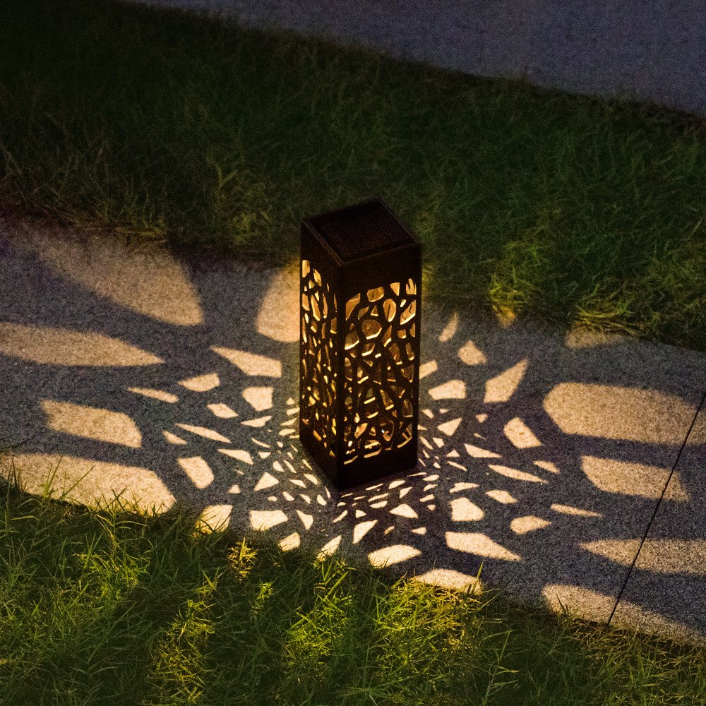 TaffLED Lampu Taman tenaga matahari Solar Panel lampu hias tancap taman rumput tanah kebun anti air Garden Ground Plug Warm Light LED Solar Garden Light Outdoor Solar Powered Lamp Lantern Waterproof Landscape Lighting for Pathway Patio Yard Decoration
