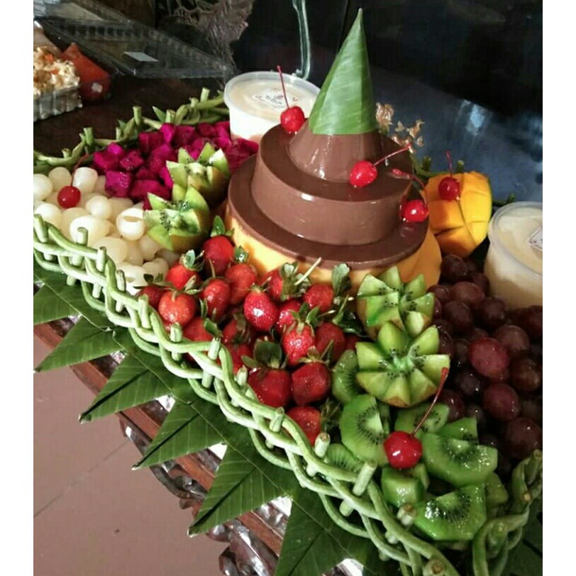 

PUDING ULTAH TUMPENG COKLAT MANGGO FULL BUAH