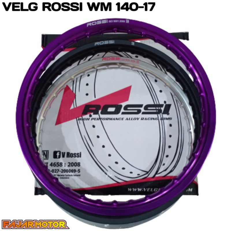 ROSSI VELG WM KOTAK 140 RING 17 HOLE 36 GOLD BLACK SILVER VIOLET