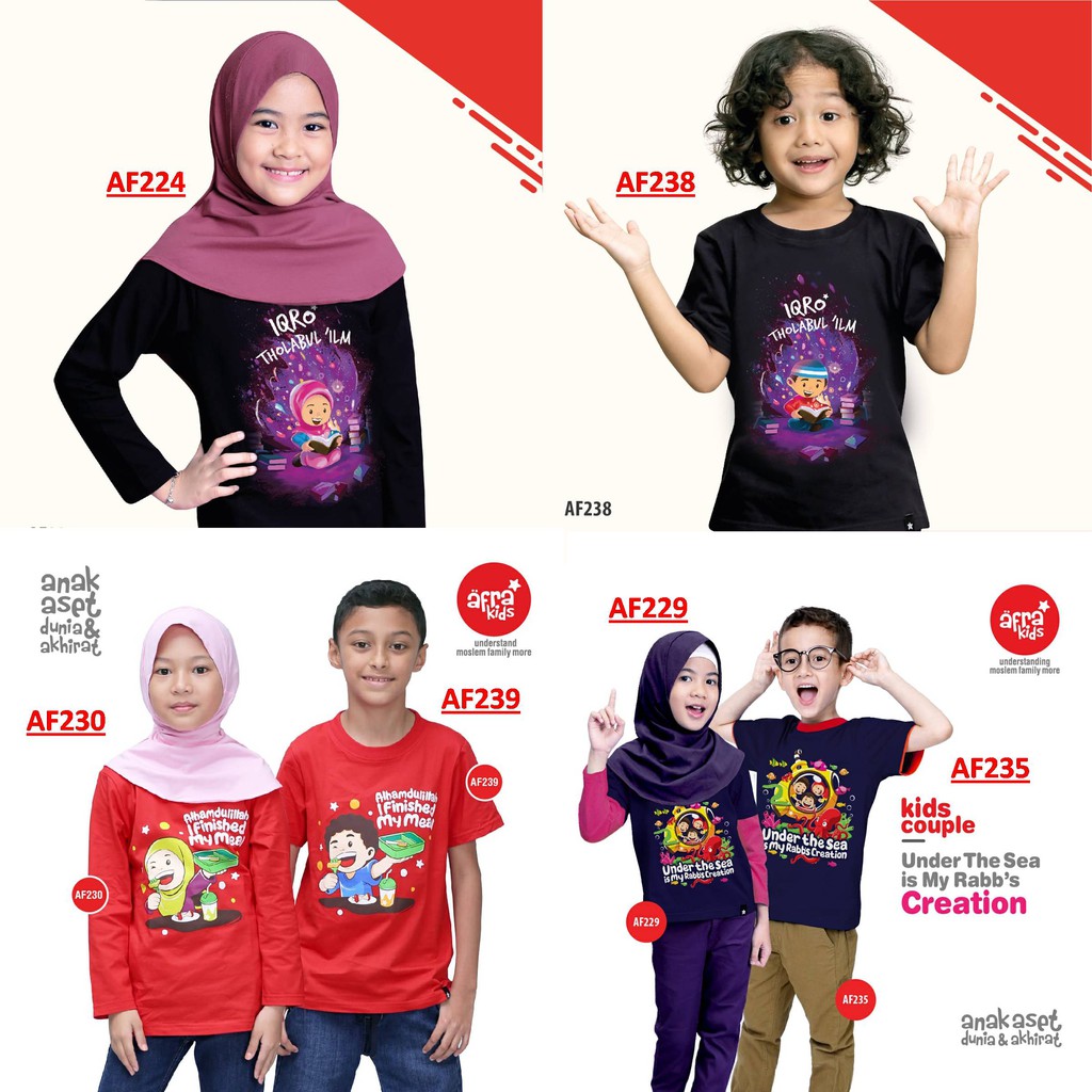 KAOS AFRAKIDS COUPLE BEST SELLER.....!!!!  AF230&amp;AF239 AF229&amp;AF235 AF238&amp;AF224 UNTUK ANAK 2-12 TAHUN