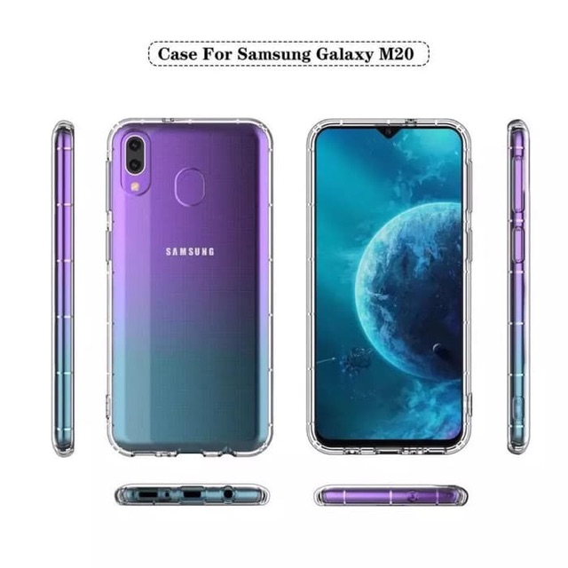 Samsung Galaxy M20 Case Bening Tranfaran Airbag Anticrack High Premium Silikon hybrid