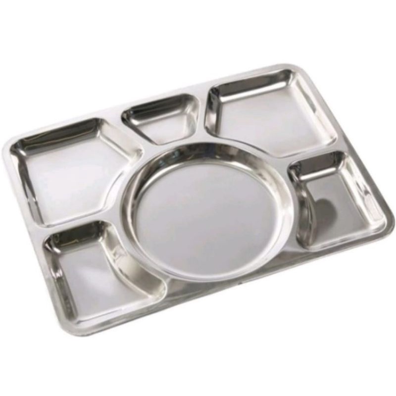 Food Tray / Tempat Makan Stainless Sekat 6