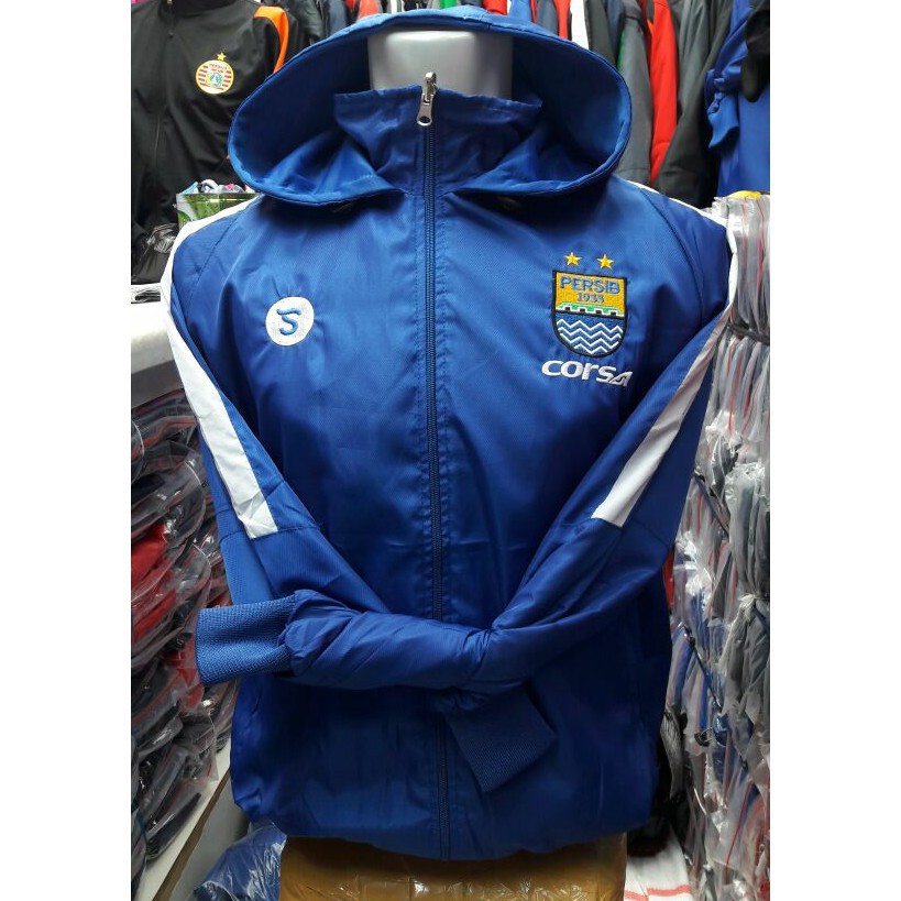 JAKET PARASUT PERSIB BIRU jaket bola windbreaker grade TAi HEF Jaket Bola Jersey Bola TA