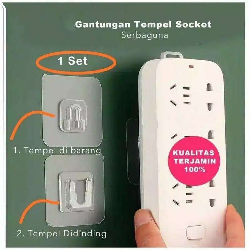 IKILOSHOP Gantungan Tempel Magic Hook Cadangan Stiker Lem Dinding Transparan - Double Tape