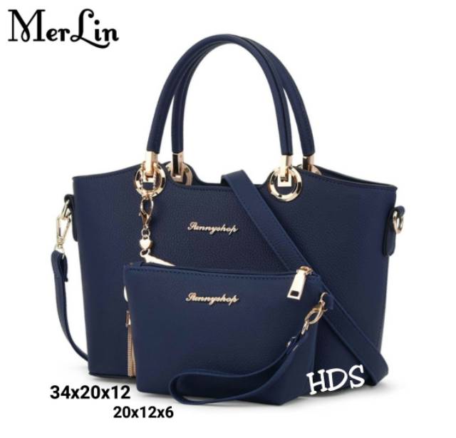 Fashion merlin 2in1 /fashion wanita /tas handbag satu set murah