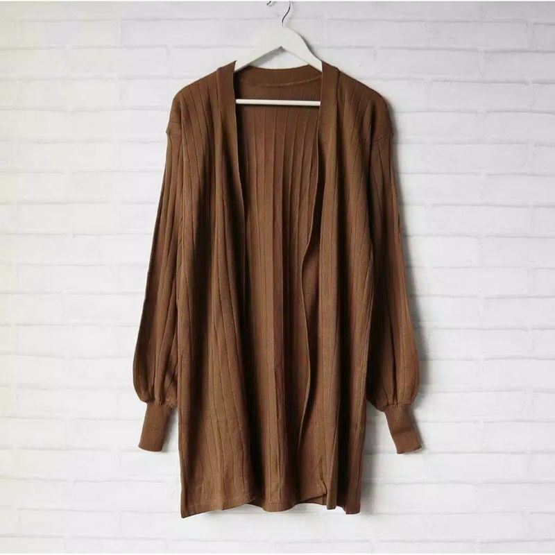 CS014 Cardigan Bubble Long Premium Aluna Knit