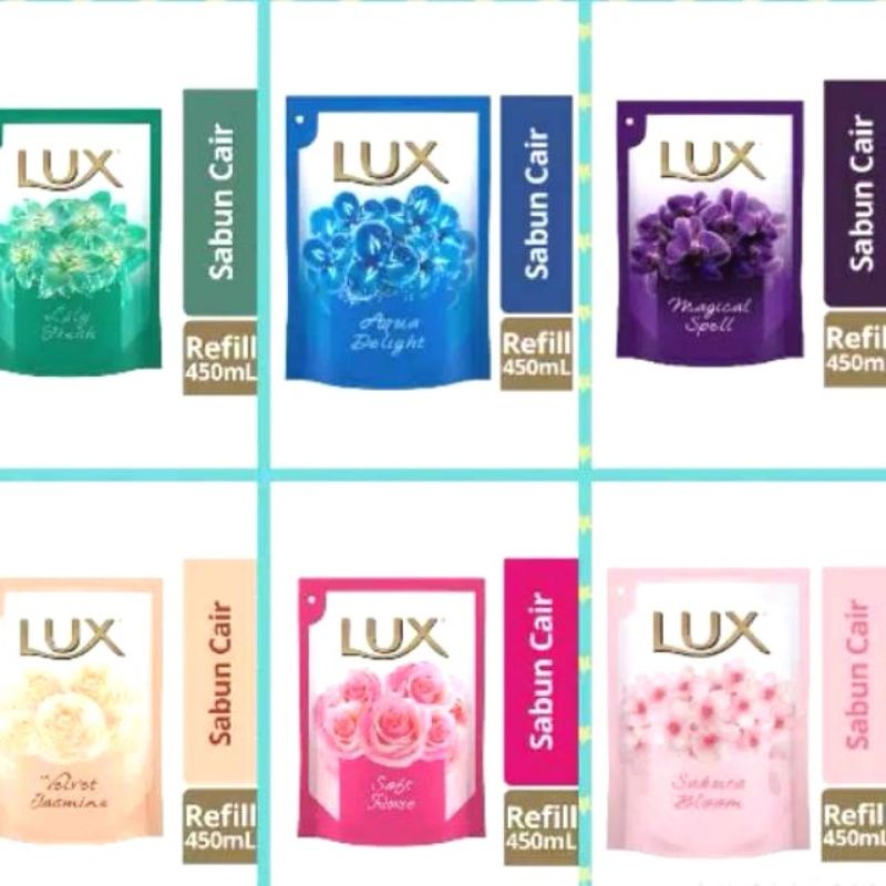 LUX Body Wash 400ml - Orchid - Sakura Bloom - Blue Peony - Soft Rose