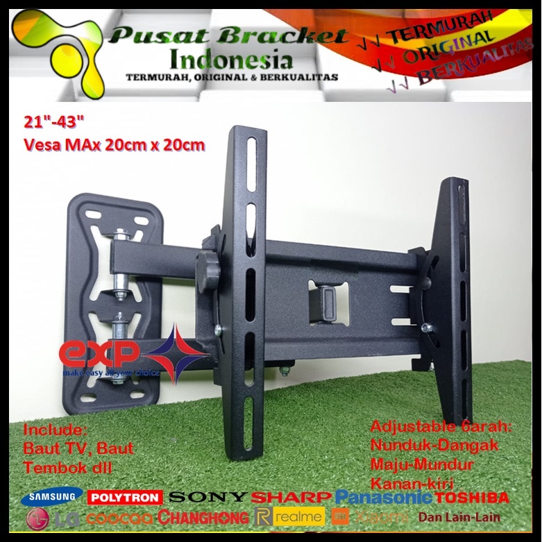 Bracket TV LG 14 s/d 43 inch 6 ARAH FULL BESI SUPER KOKOH GARANSI 100% ORI