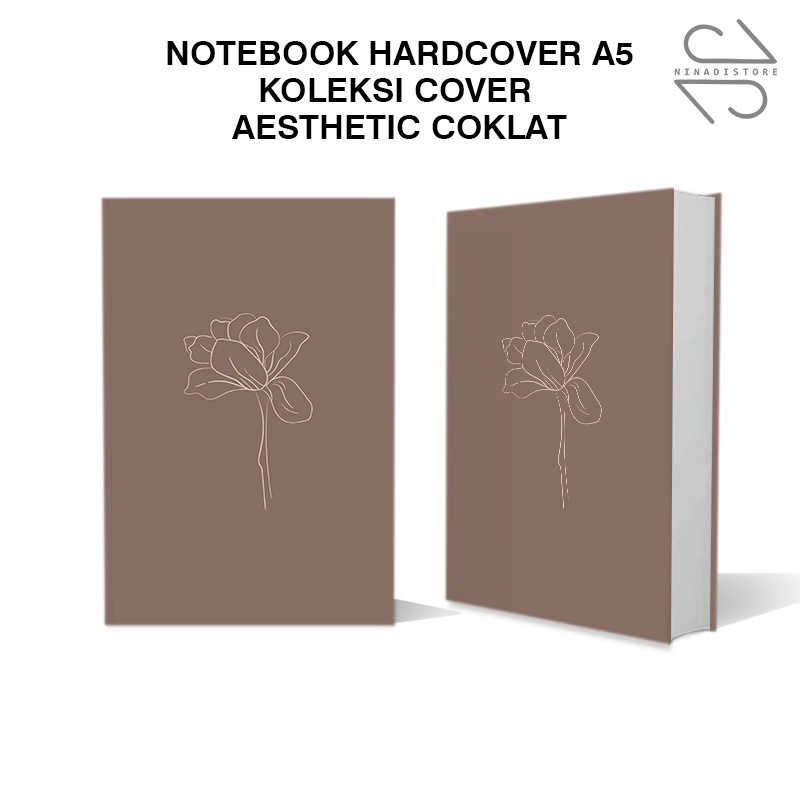 

Buku Ukuran a5 Pocket Book/Notebook Hardcover A5 isi polos dan garis Gambar cover aesthetic coklat