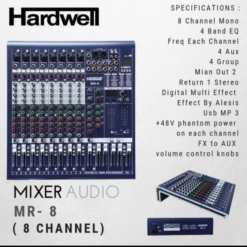Mixer audio 8 channel mixer Hardwell MR 8 original