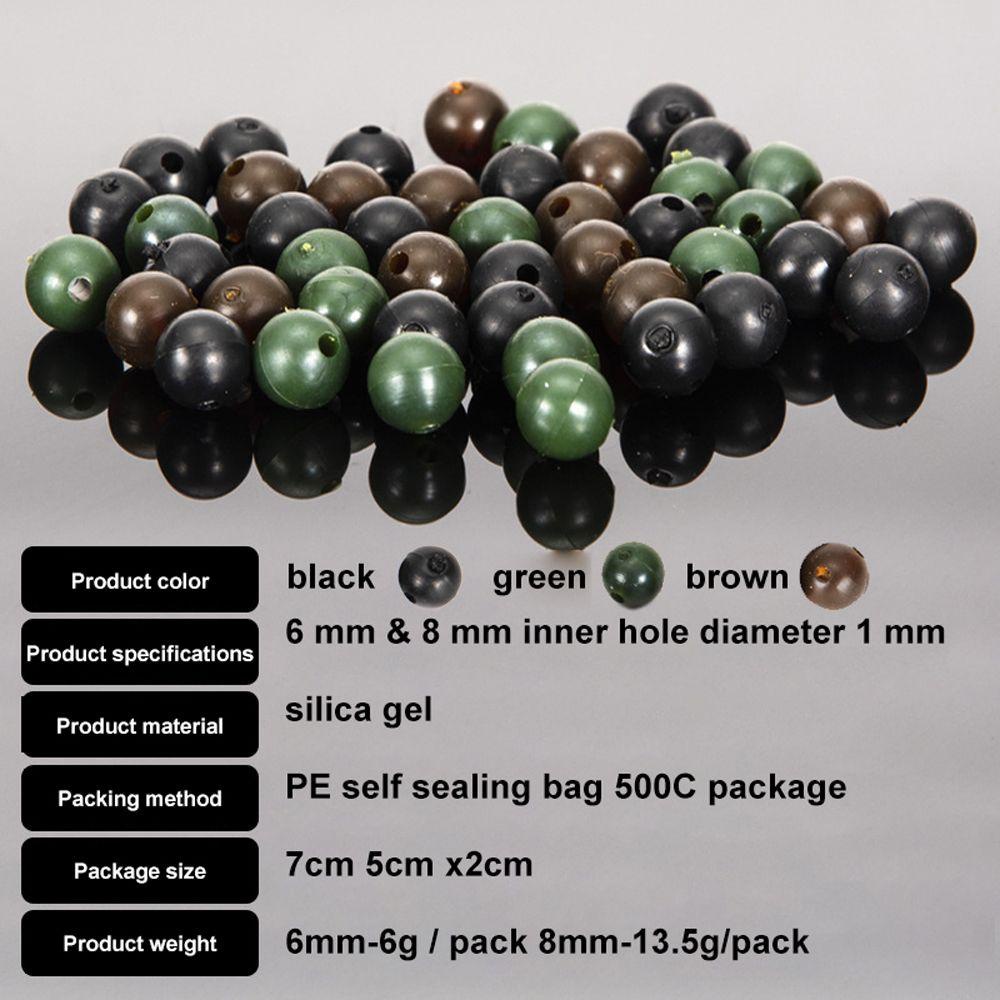 Agustinina Anti Lilit Kacang 50 Pcs Outdoor 6mm/8mm Line Bean Bobber Float Stopper Bumper Beans Line Set Bobber Stopper Pelampung Memancing Manik Lembut Bead Stopper