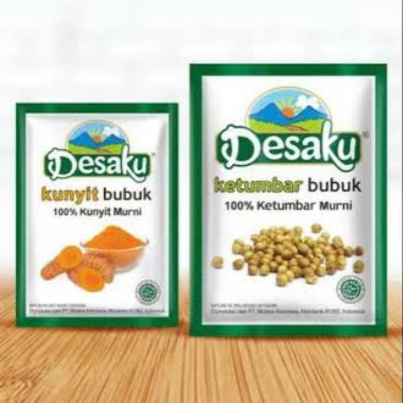 

Desaku bumbu dapur ketumbar dan kunyit bubuk 15 dan 10 gram