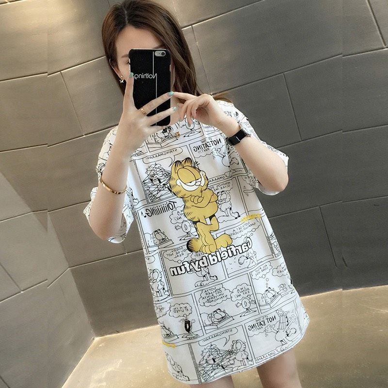 MDLV ~ 2030# Garfield Fun Oversize Tee Overaize Premium Oversize Import Atasan Big size Kaos Oversize Import Fashion cewek Fashion Wanita Fashion Import