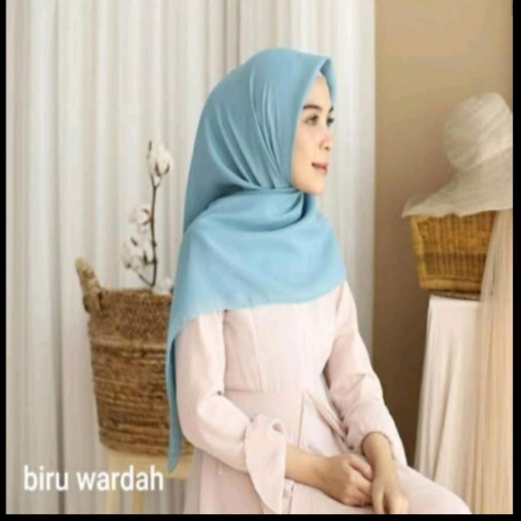 HARGA TERMURAH JILBAB BELLA SQUARE SEGI EMPAT / HIJAB BELLA SQUARE TERBARU WARNA TERLENGKAP-biru wardah