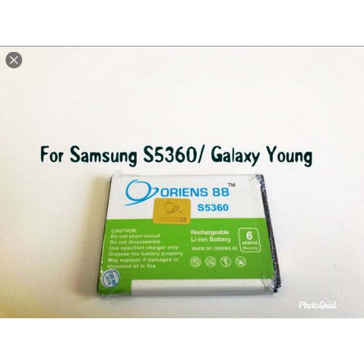 BATERAI BATRE  BATTERY ORIENS88 SAMSUNG GALAXY YOUNG S5360 DOUBLE POWER /IC ORIENS88