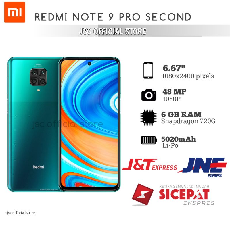 jsc official store handphone xiaomi Note 9 Pro Ram 6/64 Fullset Second/Bekas/Seken
