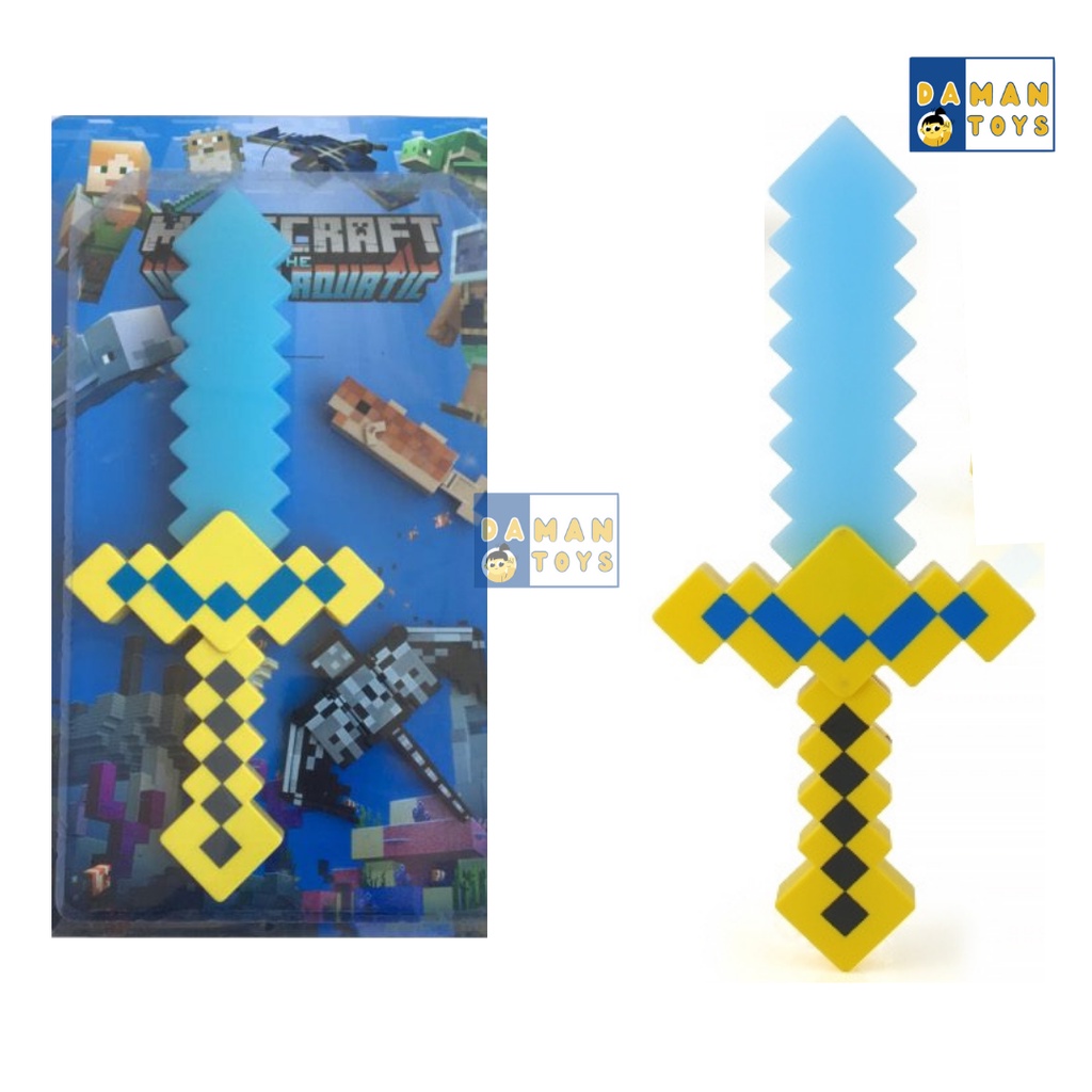 Pedang Mine Craft Lampu Sword Minicraft Pickaxe Mainan Anak Laki Terkini Pedang-Pedangan Nyala Dan Bunyi Murah Diamond Pedang Mine Craft Diamon Kekinian