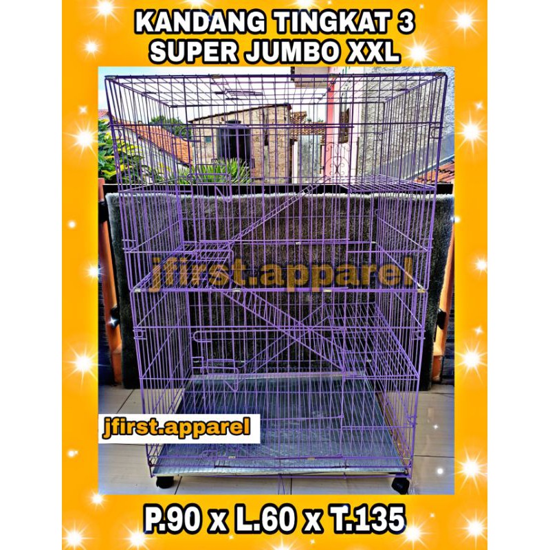 KANDANG KUCING TINGKAT 3 SIZE XXL | KANDANG HEWAN SUPER JUMBO (KS1)