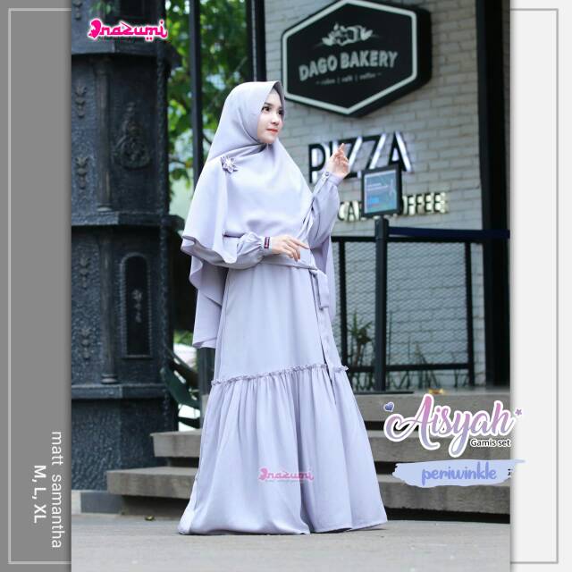 Nazumi Aisyah Gamis Set Hijab PERIWINKLE Ori / Gamis Nazumi / Nazumi Gamis/ Gamis Busui/ Gamis Polos