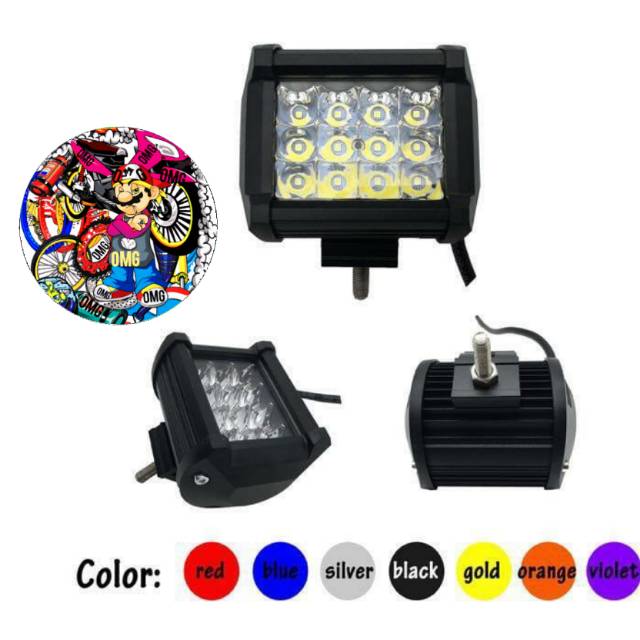 LAMPU TEMBAK SOROT CWL 12 MATA LED 2 WARNA 2 MODE DIAM STROBO