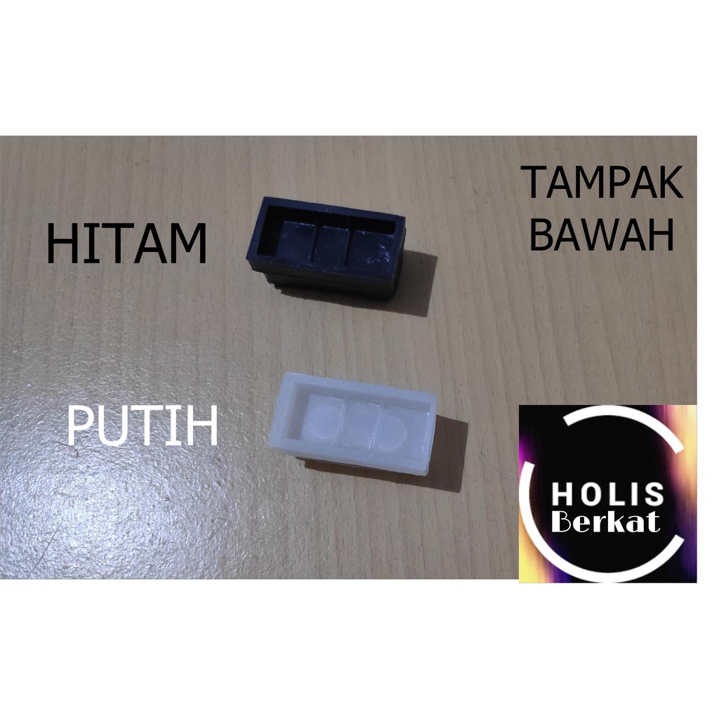 Kaki Plastik Hollow untuk Alas Meja &amp; Kursi 40mm x20 mm - Hitam/Putih - Hitam