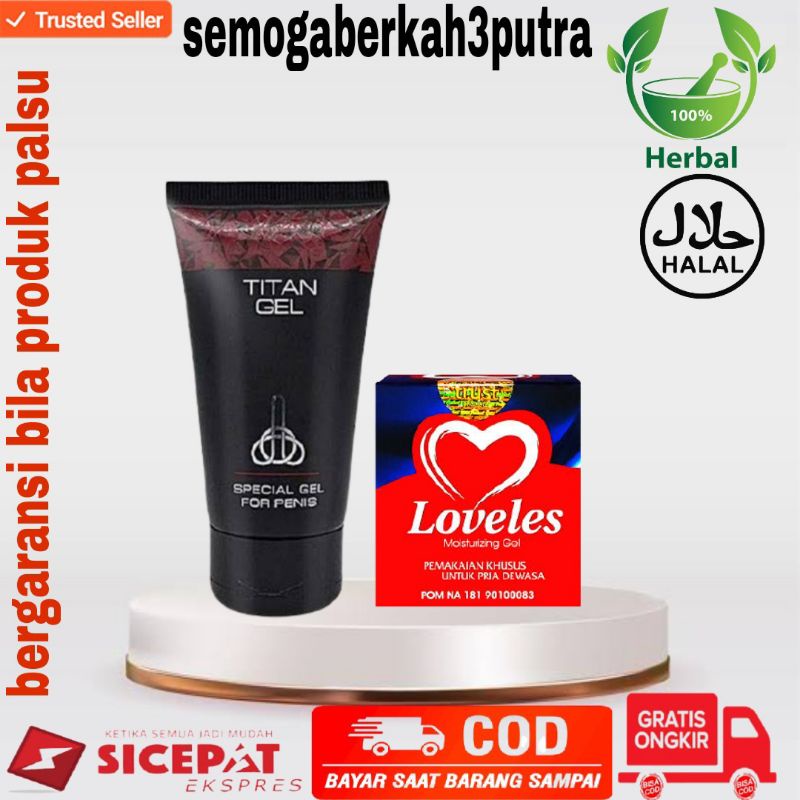 LOVELES + titan gel  Paket Hemat Asli Untuk Stamina Pria Original