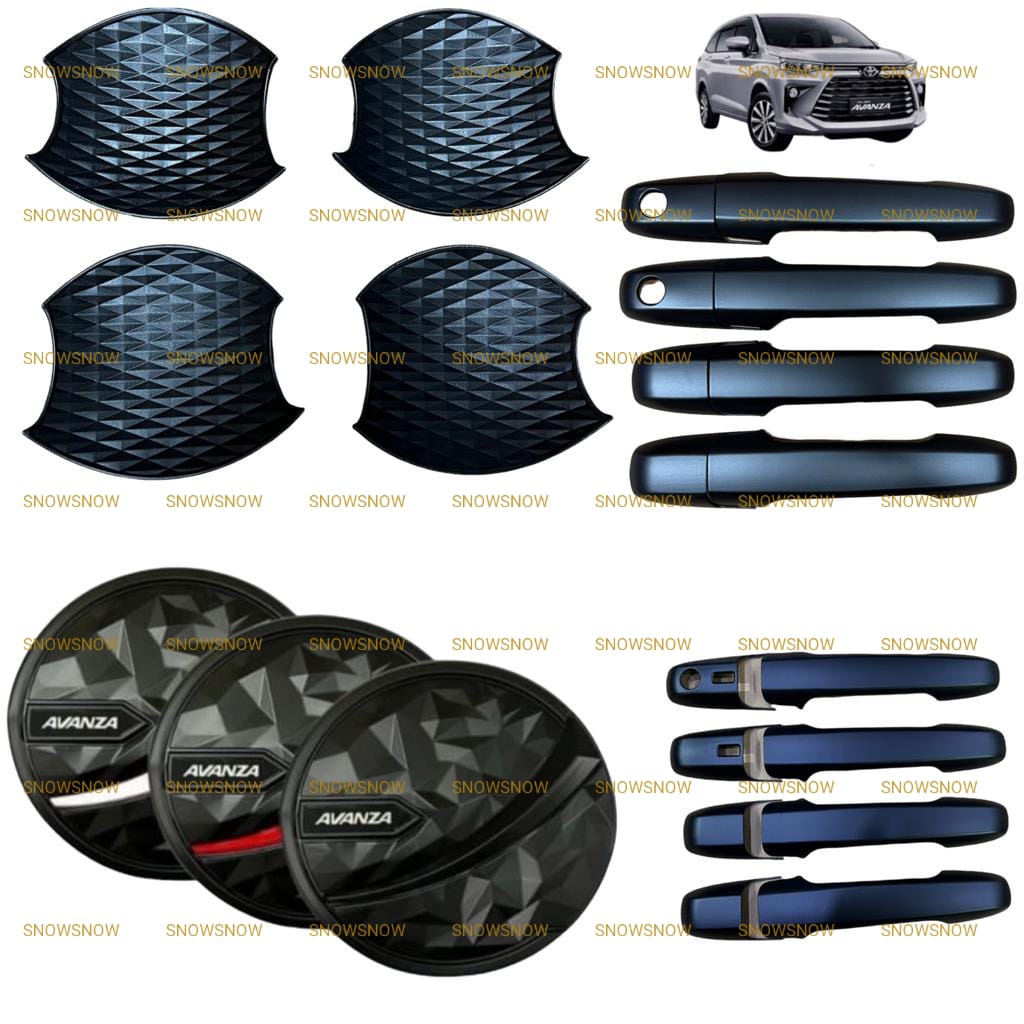 Paket Outer Handle Tank Cover Avanza Xenia Veloz 2021 2022 UP Sporty Hitam