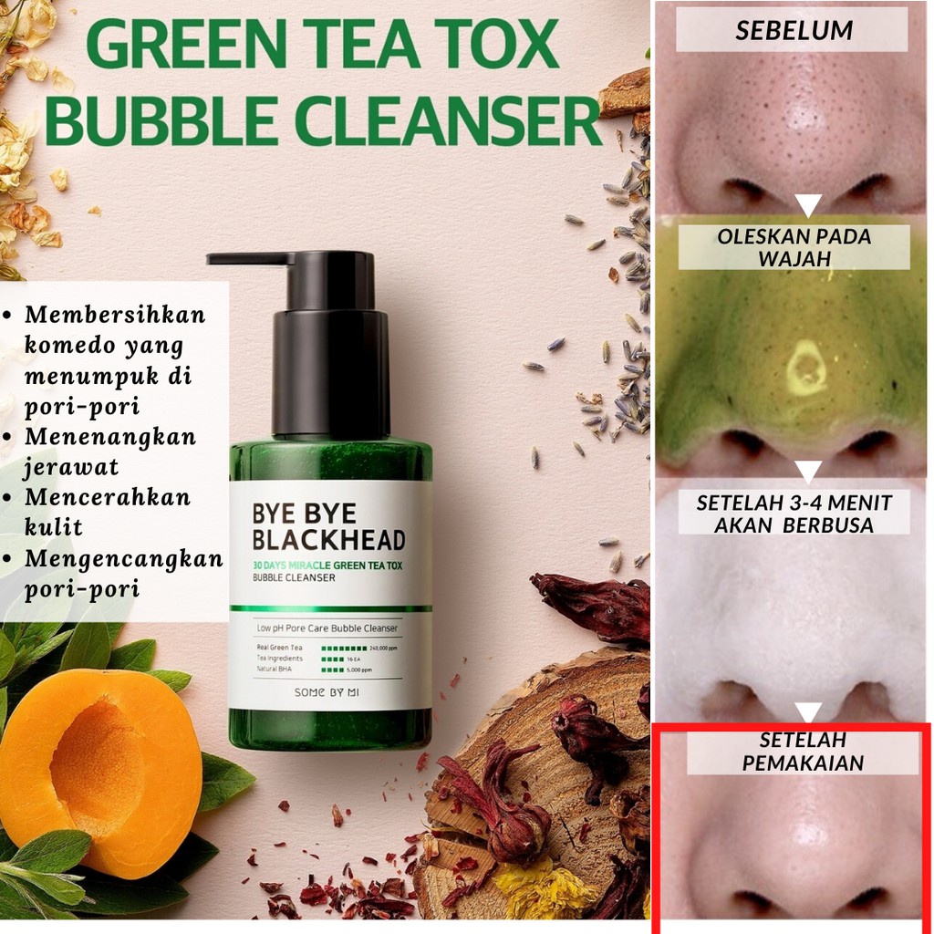 SOME BY MI Bye Bye BlackHead 30 Days Miracle Green Tea Tox Bubble Cleanser 120gr