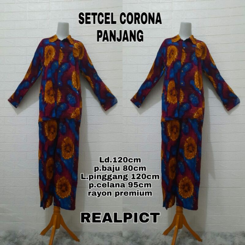 Setcel Jumbo LD120/Setcel Bahan Rayon Premium/Setcel Motif Abstrak Biru