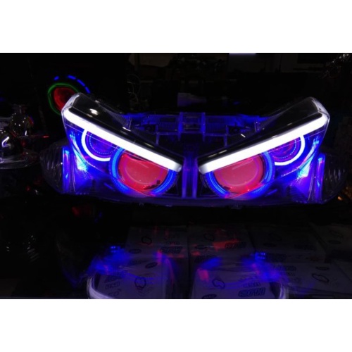 Unik Projie Aerox1500 Projie Headlamp With List Drl Alis Custom AEROX Lampu Angel Eyes Limited