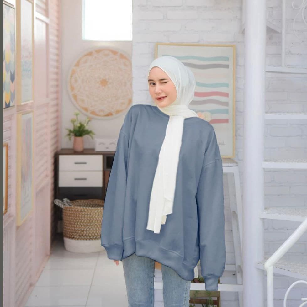 BEFAST - ZFS OOTD Wanita Sweater SANA / XXL BASIC SWEATER FLEECE OVERSIZE / Sweater Casual / Sweater Kekinian / Sweater Polos Remaja Kekinian / Swetaer Jumbo Ala Style Korean / Sweater OOTD Remaja Wanita