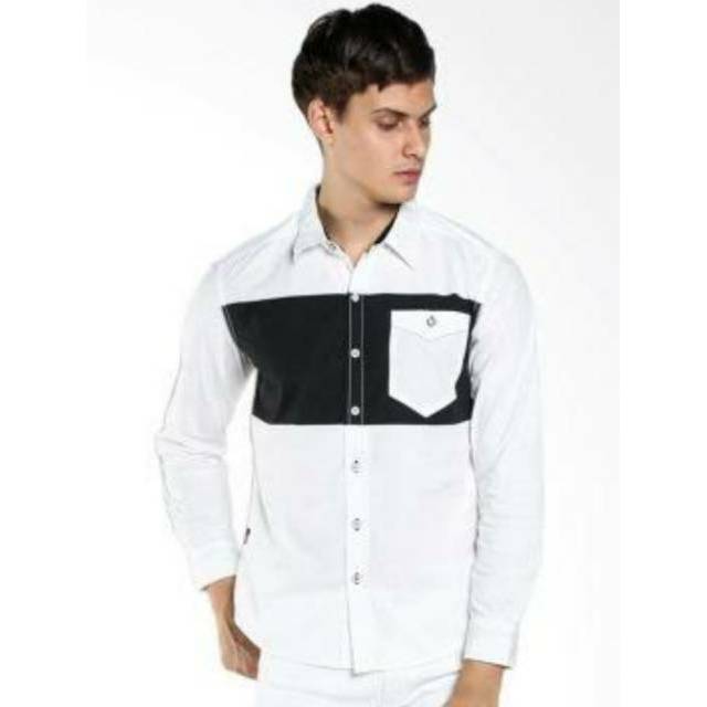 Bombboogie kemeja panjang pria putih