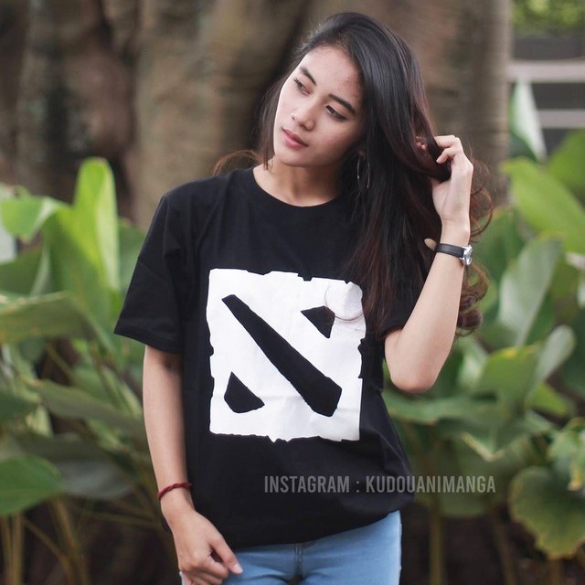 Tshirt Gamer Dota2 Logo White Casual