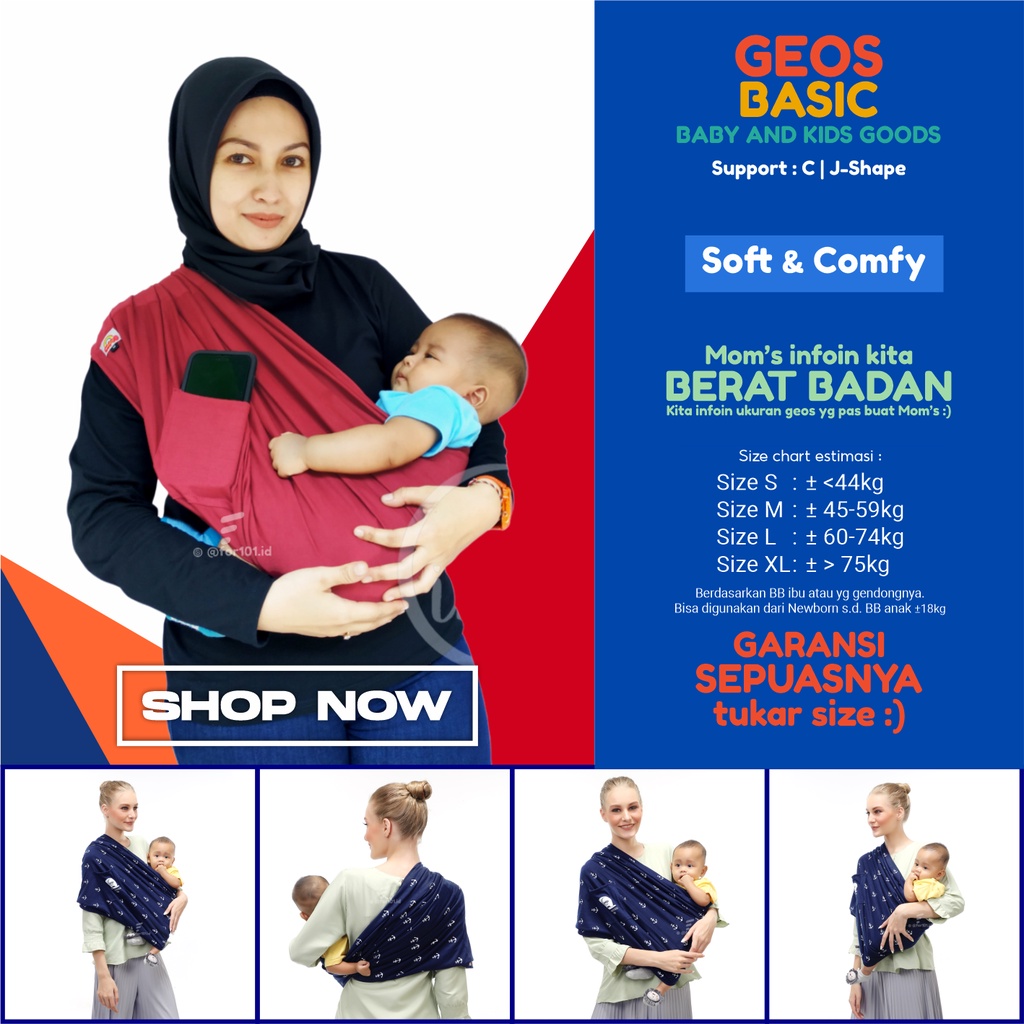 Gendongan Bayi Geos Samping Cimo Original