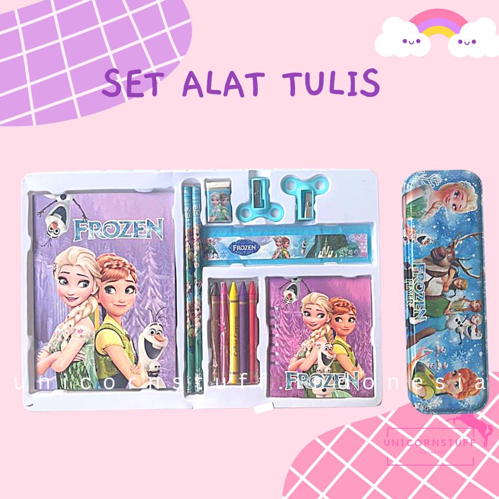 10in1 Paket Alat Tulis Set Stationary Tempat Pensil Perempuan Kado Frozen