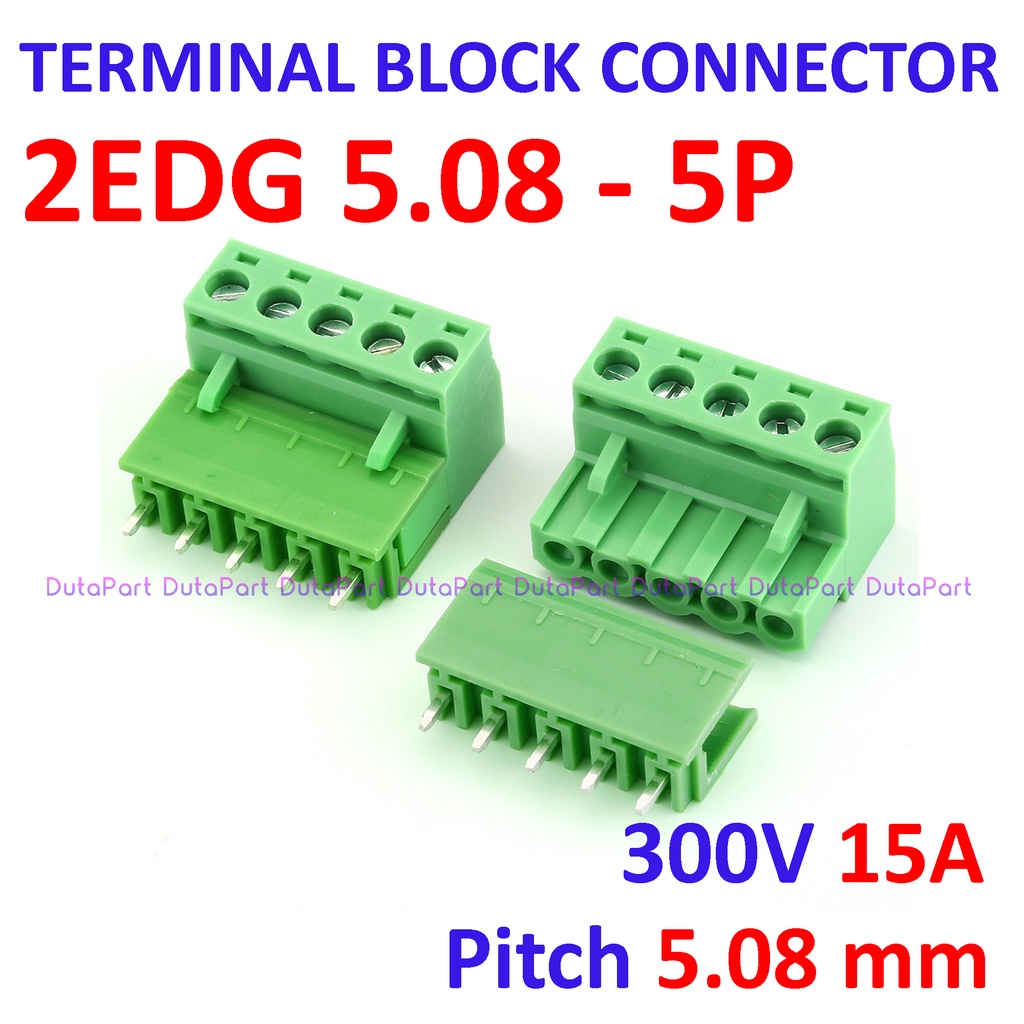 2EDG 5.08 5P 5 Pin Lurus Terminal Block Connector 5.08mm Male Female