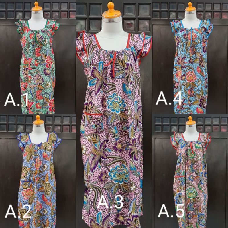 Daster tanpa lengan 38 Kencana Ungu label biru