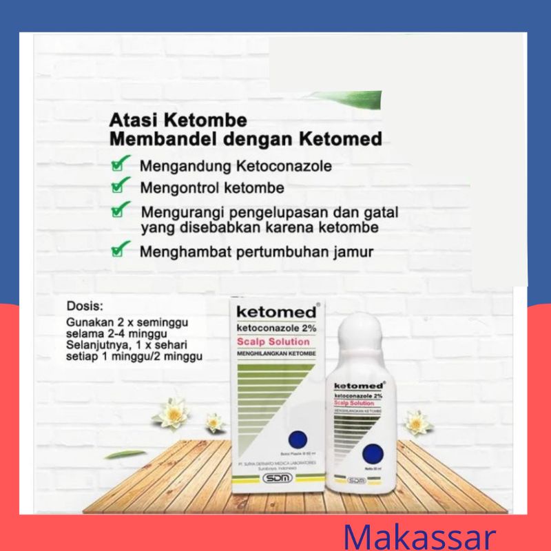 KETOMED  2%  Shampo 60 ml mengatasi ketombe &amp; rambut rontok