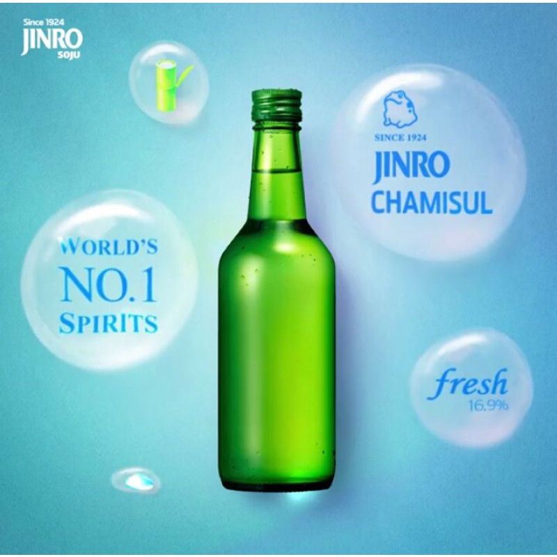 Soju Jinro Original 360ml botol Chamisul Jinro Chamisul original Soju import 360ml Soju Korea jinro chamisul