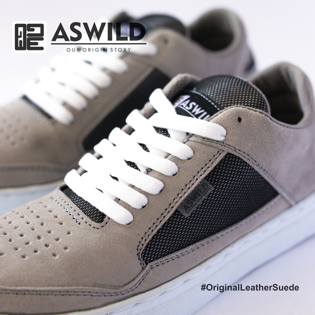 Sepatu Casual Pria ASWILD RAIDEN Grey Original Sepatu Sneakers Casual Skate Terbaru Dan Berkualitas