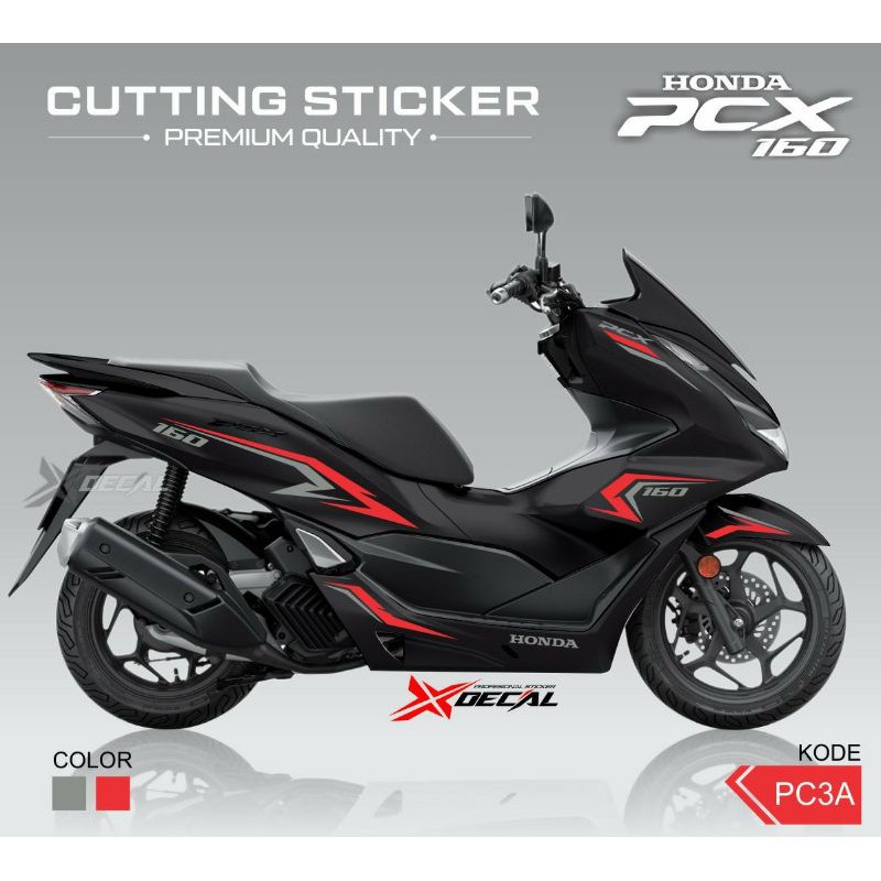 CUTTING STICKER PCX 160  HITAM 2021