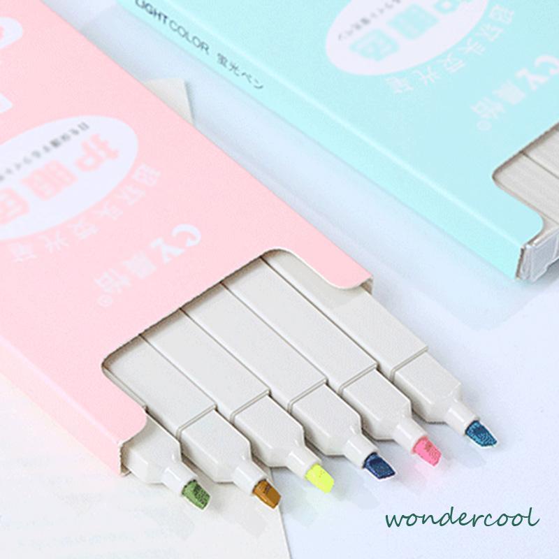 COD multicolor pena stabilo siswa 6PCS/set Stabilo / highlighter pastel 6 colors warna-Won