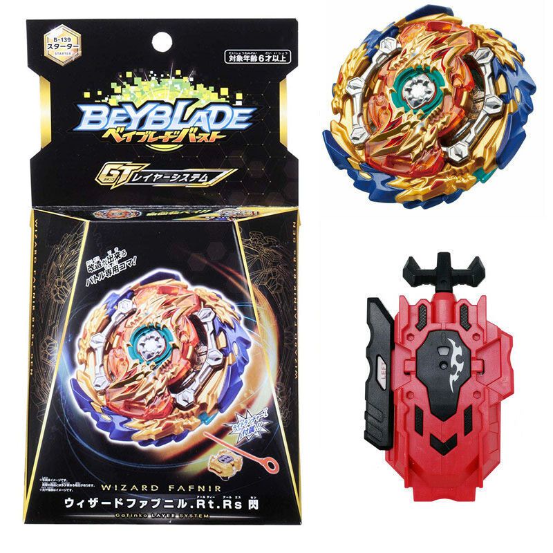 New Beyblade Burst GT B-139 Starter Wizard Fafnir Rt Rs Dengan Peluncur Mainan Hadiah