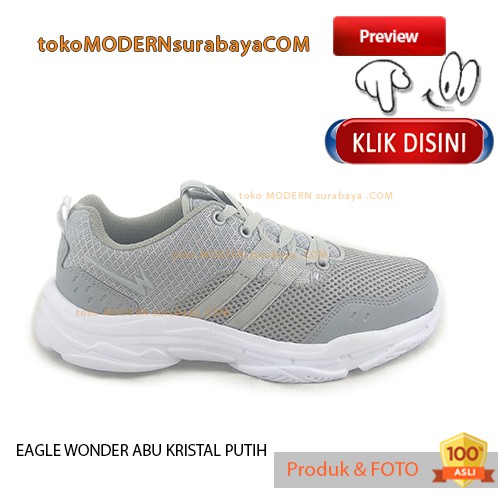 Eagle Wonder Abu Kristal Putih Sepatu Wanita Casual Sneakers Shopee Indonesia