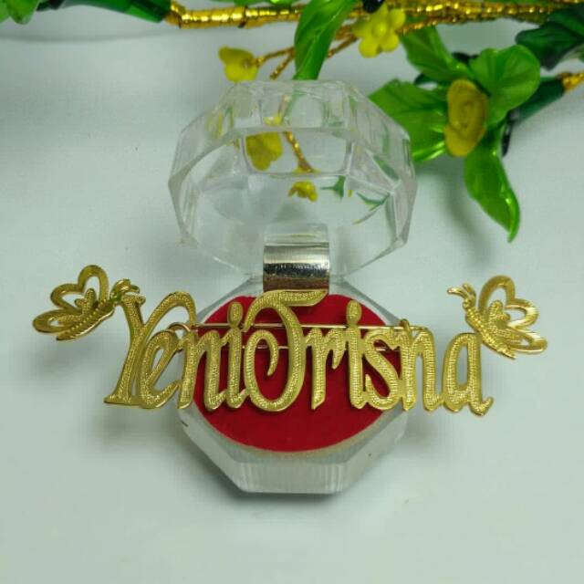 BROS NAMA / NAMA DADA / BROS LAPIS EMAS / PIN NAMA / GROSIR BROS CUSTOM